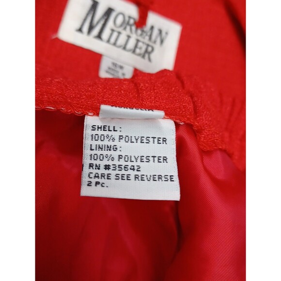 Morgan Miller Womans Suits Skirt Blazer Jacket Red Sz 16W Short Sleeve - Picture 8 of 9